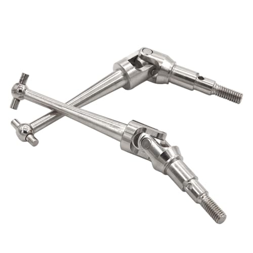 2X Transmission Axle for RC Cars, Metal Driveline Axles for DIY Projects in Scale 1/16- Argent - color: Argent