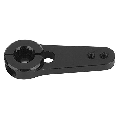 Dilwe Servo Horn, Metal RC Steering Servo Half Arm Horn 15T for HSP 1:5 Scale Truck Upgrade Part Black Silver(Black)