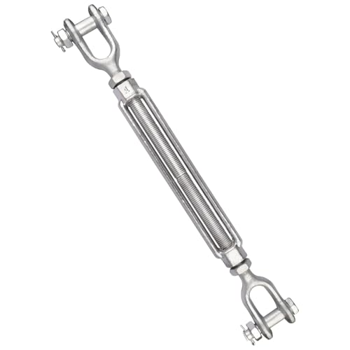 1 x 12 Inch Turnbuckle Forged Galvanized Steel Jaw and Jaw Turnbuckles for Cable Rail Rigging Rope Chain, 10,000 lbs Working Load Limit, 1PCS (1" X 12") - size: 1" X 12"