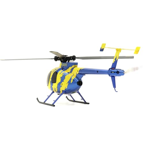 RC ERA C184 MD500 100 Size | 6-Axis Gyroscope 4CH RTF Optical Flow Sensor & Upgraded Transmitter, Beginner-Friendly Electric RC Helicopter - color: ERA-C184-YB (Yellow-Blue)