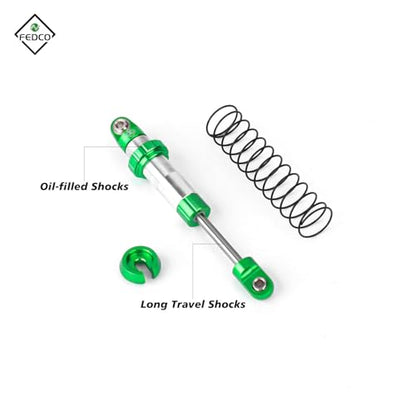 UTB18 Shocks 92MM Long Travel Shocks Absorber for Axial Capra UTB18 Upgrades Trail 4WD 1/18 RC Crawler - color: Green