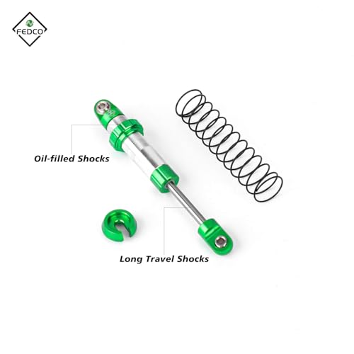 UTB18 Shocks 92MM Long Travel Shocks Absorber for Axial Capra UTB18 Upgrades Trail 4WD 1/18 RC Crawler - color: Green