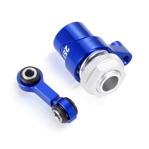 Servo Saver Arm 25T Steering Drag Link for Tra-xxas 1/16 Mini Maxx | 2S 1/10 4WD Ford GT 4-TEC 2.0 3.0 RC Car Upgrade Blue 7075 Aluminum - color: Blue