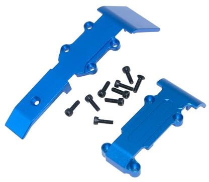 Upgrade Compatible with Traxxas 1/16 E-REVO Mini Slash Rc Car Body Post Mount & Skid Plate & Axle Carriers Knuckle Arm & Suspension Rocker Arms & Steering Full Set Aluminum Alloy Parts(Dark Blue) - color: Dark Blue