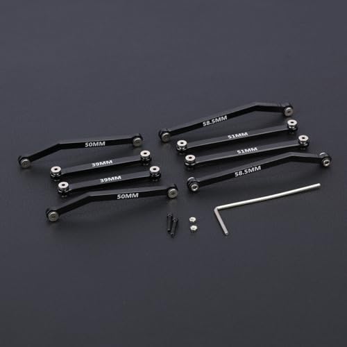 SCX24 Links High Clearance Links Chassis Suspension Steering Links Set for Axial SCX24 Upgrades 1/24 RC Crawler - color: Black