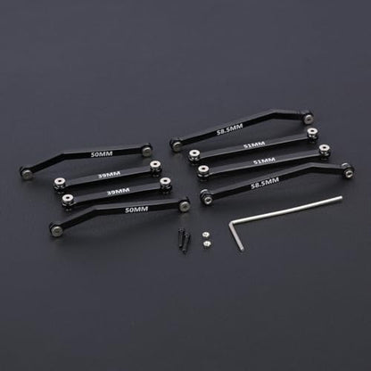 SCX24 Links High Clearance Links Chassis Suspension Steering Links Set for Axial SCX24 Upgrades 1/24 RC Crawler - color: Black