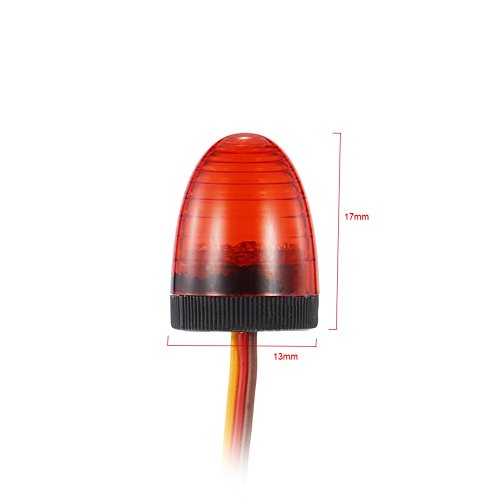 5 Modes Ultra Bright LED Lights Rotating Flashing Police Lamp for 1/8 1/10 RC Mode Crawler Truck Short Course Car CC01 D90 SCX10 4WD (Red) - color: Red