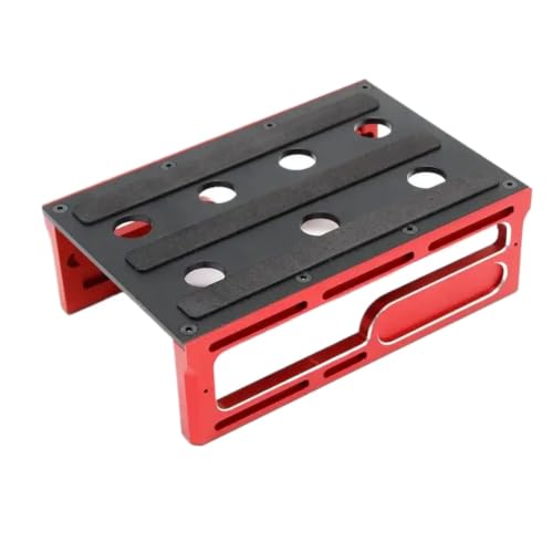 Metal Repair Station Work Stand Assembly Platform For RC 1/8 1/10 Rock Crawler Climbing Cars(BLACK RED) - color: Black Red