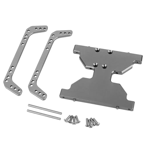 New Aluminum Chassis Skid Plate Metal Transmission Plate for 1/10 RC Crawler for Axial for Capra 1.9 UTB F9 AXI03004 Upgrade Parts(Titanium) - color: Titanium