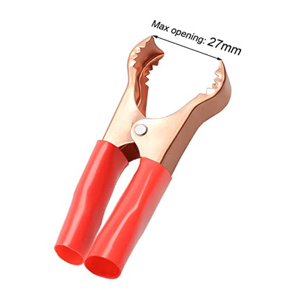 6Pcs 50A Alligator Clips | Black & Red Insulated Heavy Duty Metal Spring Clips for Loading Truck Car Battery Electric Test