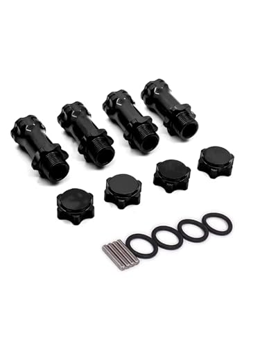 Parts For HSP 1/8 Scale Monster Truck Truggy RC Car 89108 17mm Wheel Hex 30mm Longer Enhanced Mount Adapter Cap Hub Parts(Black) - color: Black