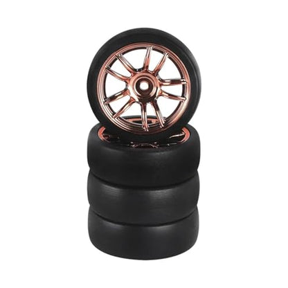 RC Toys For Ldrc AE86 A86 LD1801 LD1802 LD1803 LD1804 A01 A02 1/18 4pcs 31mm RC Hard Drift Tire Wheel Hard Tyre RC Car Upgrade Parts(Brown D) - color: Brown D