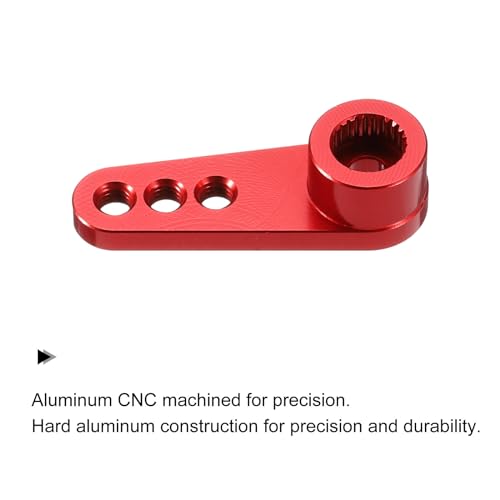 MECCANIXITY Aluminum Alloy 25T Steering Servo Single Arm Horn Red for DIY RC Car/Boat/Airplane Boat Accessories 2 Pcs - color: Red