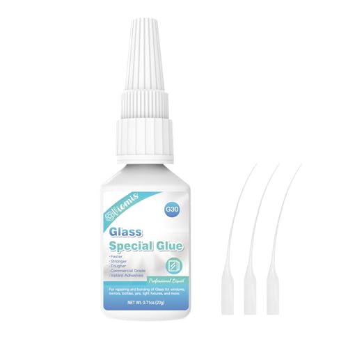20g Glass Glue, Instant Strong Glue for Acrylic, Other Materials | Acrylic Super Glue for Bonding Glass| Clear Adhesive Glue Repair for Craft, Jewelry, Rhinestone, Crystal, Mirror, Glasses - size: 20g Glass Glue