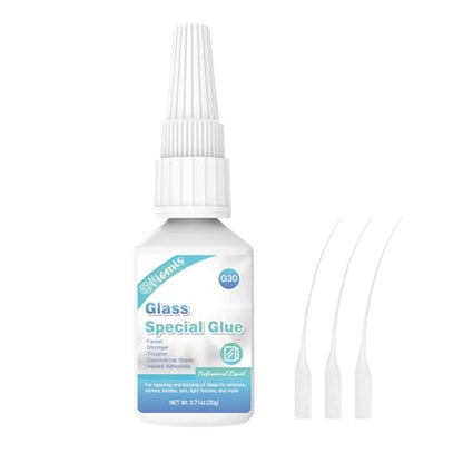 20g Glass Glue, Instant Strong Glue for Acrylic, Other Materials | Acrylic Super Glue for Bonding Glass| Clear Adhesive Glue Repair for Craft, Jewelry, Rhinestone, Crystal, Mirror, Glasses - size: 20g Glass Glue