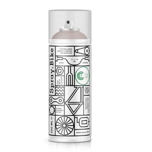 Spray.Bike Spray Paint - Clay Hill (Soft Taupe) | Designed Mainly for Bicycles | Multi-Use Acrylic Spray Paint for Metal, Plastic | High Coverage Bike Paint, 400ml - color: Clay Hill