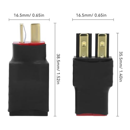 Deans T Plug Connector to Traxxas Battery Adapter Male Female - 6 PCS RC Battery Connector Adapter No Wires for RC Car Lipo NiMH Batteries Connectors Airplane Truck Boat Quadcopter