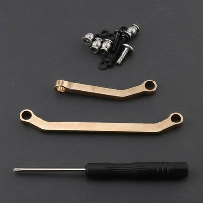 YIJU Vehicle Steering Linkage Brass Steering Rod Assembly Steering Upgrade Replacement Added Chassis Weight Improves Stability Suitable for RC Crawler Trucks Trail Runs Rough Terrain Driving
