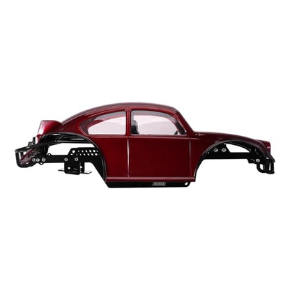 INJORA BUG18 Body with LCG Aluminum Universal Chassis for 1/18 RC Crawler TRX4M Upgrade(Burgundy) - color: Burgundy
