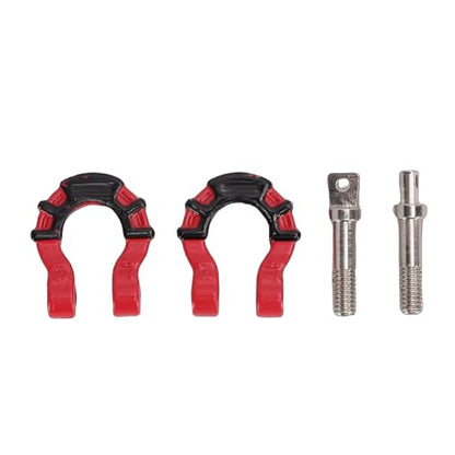 Metal Tow D Ring Shackle for 1/10 Axial SCX10 RC Crawler (Red) | Thick Alloy High Tensile Strength Firm Lock Para Exterior RC Off Road Rescue Towing Use - color: Red