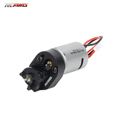 RCAWD SCX24 Upgrades 370 34T Electric Motor Carbon Brushed Motor & Center Gear Housing, Transmission with Steel Gears Parts for Axial 1/24#AXI90081#AXI00001#AXI00002#AXI00005#AXI00006 Black - color: Black