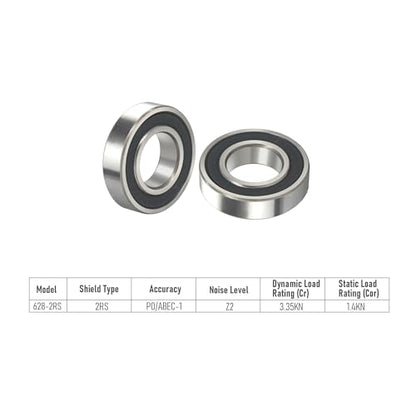 628-2RS 20 PCS Deep Groove Ball Bearing 8×24×8mm Double Black Rubber Sealed Ball Bearing Chrome Steel P0 Z2 Bearing for Industrial Machine,Power Tools and Mechanical Equipment - size: 628-2RS Size 8×24×8mm