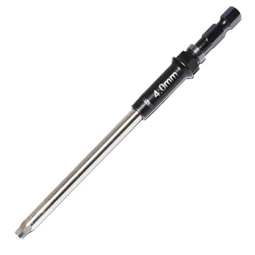 MIP Metric RC 1/4" Hex Bit 9214S 4.0mm – Hex Head Allen Wrench Drill Tools Tool Bits for Screwdrivers, Electric Screwguns, and Power Drills For RC Cars - Made in USA - size: 4.0mm - Hex