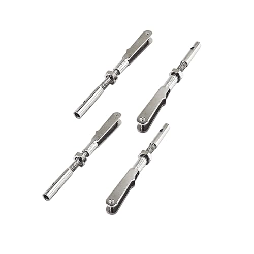4PCS RC Airplane Metal Clevis with Connecting Rod Push Rod Shaft and Nuts for DIY RC Plane Fixed Wing Parts Model Plane Aircraft Connection Accessories (M3 Thread)