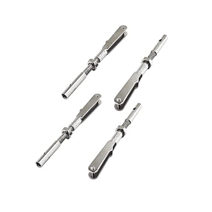 4PCS RC Airplane Metal Clevis with Connecting Rod Push Rod Shaft and Nuts for DIY RC Plane Fixed Wing Parts Model Plane Aircraft Connection Accessories (M3 Thread)