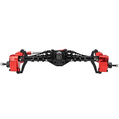 RC Front Axle Metal Remote Control Crawler Front Portal Axle Assembly for Axial Capra 1.9 UTB RC Car Upgrade Parts Aluminum Alloy Hardened Steel 250mm 465g 1Pc (Black Red)