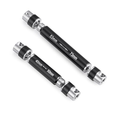 Steel RC Center Drive Shaft 40+53mm Driveshaft for 1/24th AXIAL SCX24 AXI00001 C10 AXI00002 JLU AXI00006 Bronco RC Crawler Car Upgrade Parts - color: Black