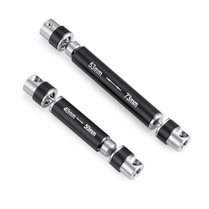 Steel RC Center Drive Shaft 40+53mm Driveshaft for 1/24th AXIAL SCX24 AXI00001 C10 AXI00002 JLU AXI00006 Bronco RC Crawler Car Upgrade Parts - color: Black
