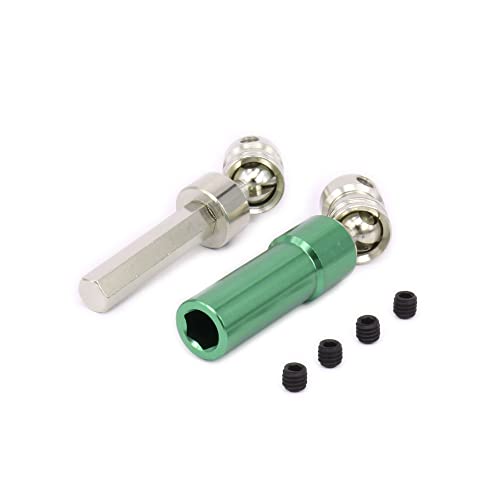Metal Rear Center wltoys 12428 Drive Shaft,RC Cvd Drive Shaft for 1/12 Wltoys 12428 12423 Upgraded Part 2pcs/Set(Green)
