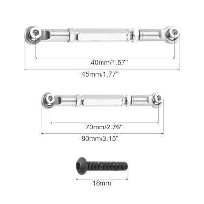 MECCANIXITY Adjustable Turnbuckles Camber Link Linkages Aluminum Alloy RC Car Steering Pull Rod Servo Linkages Tie Rod for 2WD 1/10 RC Car Crawler（Silver） - color: Silver