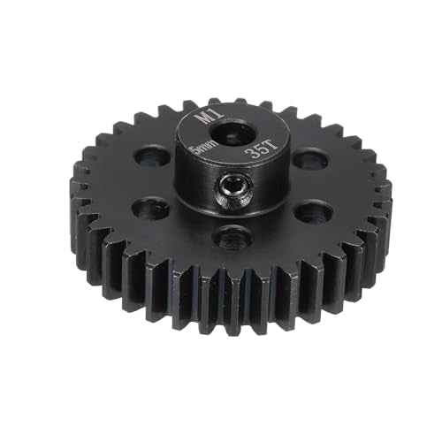 MECCANIXITY Steel M1 Gear Set 35T 5mm Shaft Motor Gears for RC Vehicles Truck Drift Car Part, Black - size: 35T