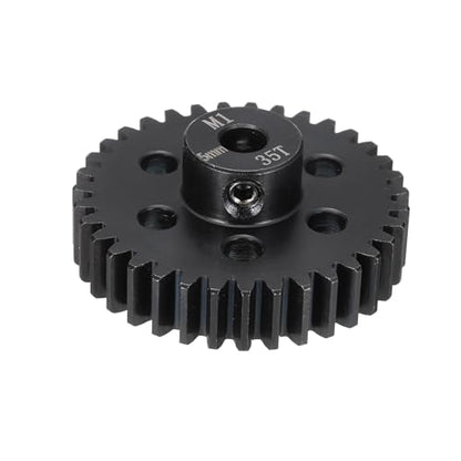 MECCANIXITY Steel M1 Gear Set 35T 5mm Shaft Motor Gears for RC Vehicles Truck Drift Car Part, Black - size: 35T