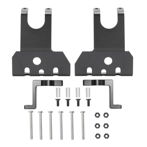 2PCS RC Car Aluminum Axle Protector Chassis Armor Front & Rear Skid Plate Compatible with 90018 90048 90053 1/10 RC Crawler Car Upgrades (Black) - color: Black