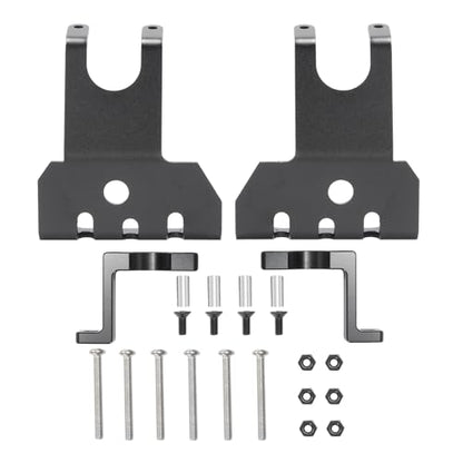 2PCS RC Car Aluminum Axle Protector Chassis Armor Front & Rear Skid Plate Compatible with 90018 90048 90053 1/10 RC Crawler Car Upgrades (Black) - color: Black