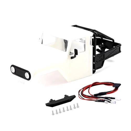 RC Spare Part Compatible with TRX4M for Defender for Bronco Hard Body Shell with Cage for 1/18 RC Crawler Car Upgrade Accessories(White) - size: White