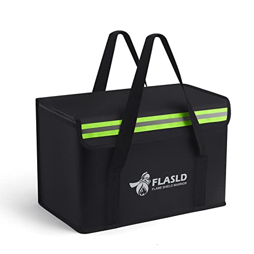 FLASLD Large Fireproof Lipo Bag for 100Ah Lithium Battery Storage and Charging, 14 x 7.8 x 9.5in Waterproof Box for Documents and Valuables - color: 14 x 7.8 x 9.5inch
