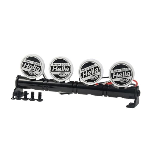 Metal Roof LED Light Bar 4 LEDs for SCX10 D90 TRX-4 1:10 RC Crawler Truck (4 LEDs)