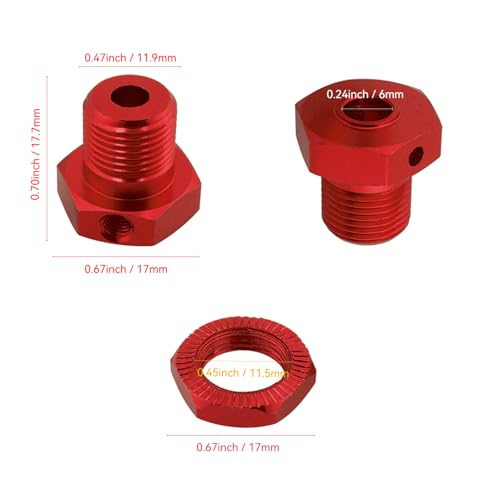 HobbyPark Aluminum 17mm Hex Wheel Hubs Adapter for 1/10 Traxxas E-Revo Summit T-Maxx Revo 3.3 2.5 Slayer Pro 4x4 Trucks Cars