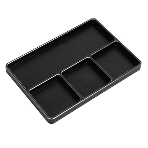 POCREATION RC Screw Tray Aluminum Alloy Magnetic Parts Organizer with 4 Grids 128 X 90 X 9.5 Mm for RC Car Plane Helicopter Boat Repair Workbench Use (Black) - color: Black