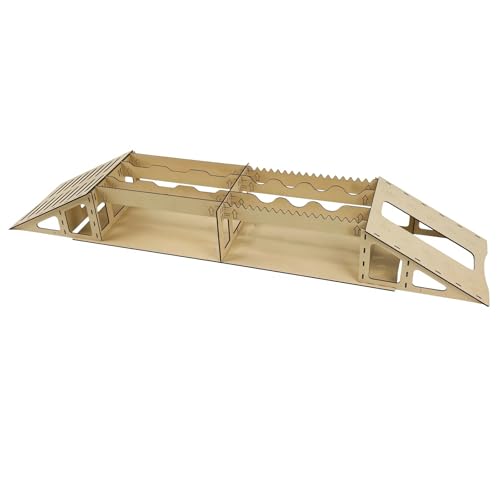 RC Crawler Bridge Obstacle Ramp, Detachable Climbing Bridge Track for 1/18 1/24 Scale RC Crawler Cars, Tabletop RC Rock Crawling Course Accessory