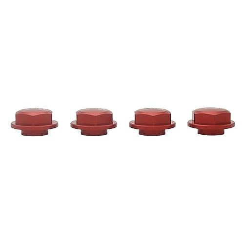 24mm CNC Metal Wheel Tire Adapter Front Rear Tyre Nut Cap 4pcs (Red) | for 1/5 Scale TRAXXAS X-MAXX XMAXX 6S 8S Truck Rc Car Racing Toys Parts - color: Red
