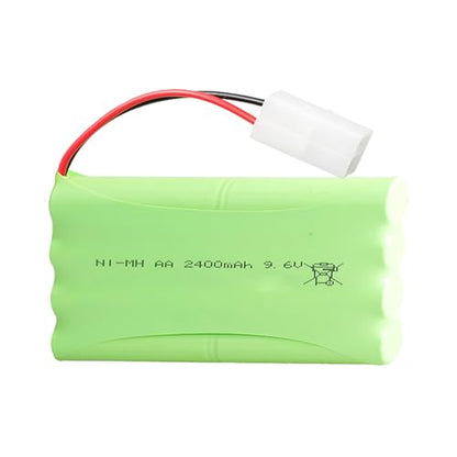 9.6V 2400mAh NI-MH Battery Pack RC Replacement Rechargeable Battery Pack Built-in AA * 8 Cell for Toys,Drone,Remote Control Car Accessory