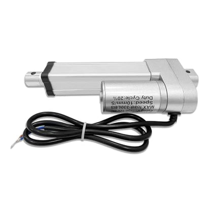 4" (100mm) Stroke 12V Silent Electric Linear Actuator Silver | 330lbs (1500N) Load Capacity, IP55 Waterproof - color: Silver, size: 4"