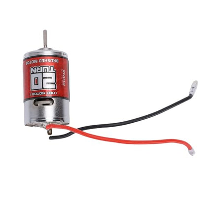 Drfeify 550 Brushed Motor 20T RPM for RC Car and Boat, High Speed D Shaft Replacement for Arrma, HSP, with Stainless Steel Housing