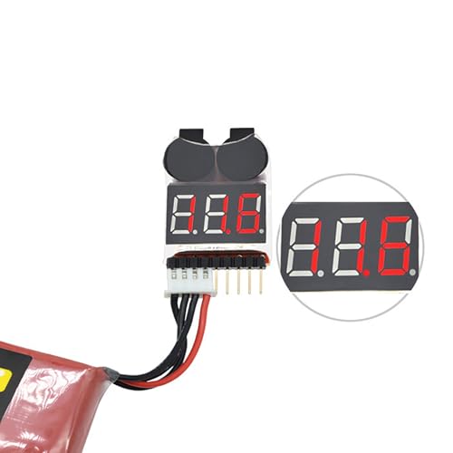 RLECS 2PCS 1-8S Lithium Battery Checker Voltage Tester Monitor for Drone/RC Car/Aerial Photography/Racing