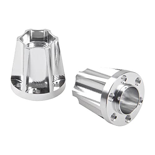 Metal RC 12mm Wheel Hex Hub Extension Combiner Compatible with 1.9/2.2inch Wheel Rim Axial SCX10 Traxxas TRX4 D90 1/10 RC Crawler (22mm, Silver) - color: Silver, size: 22mm